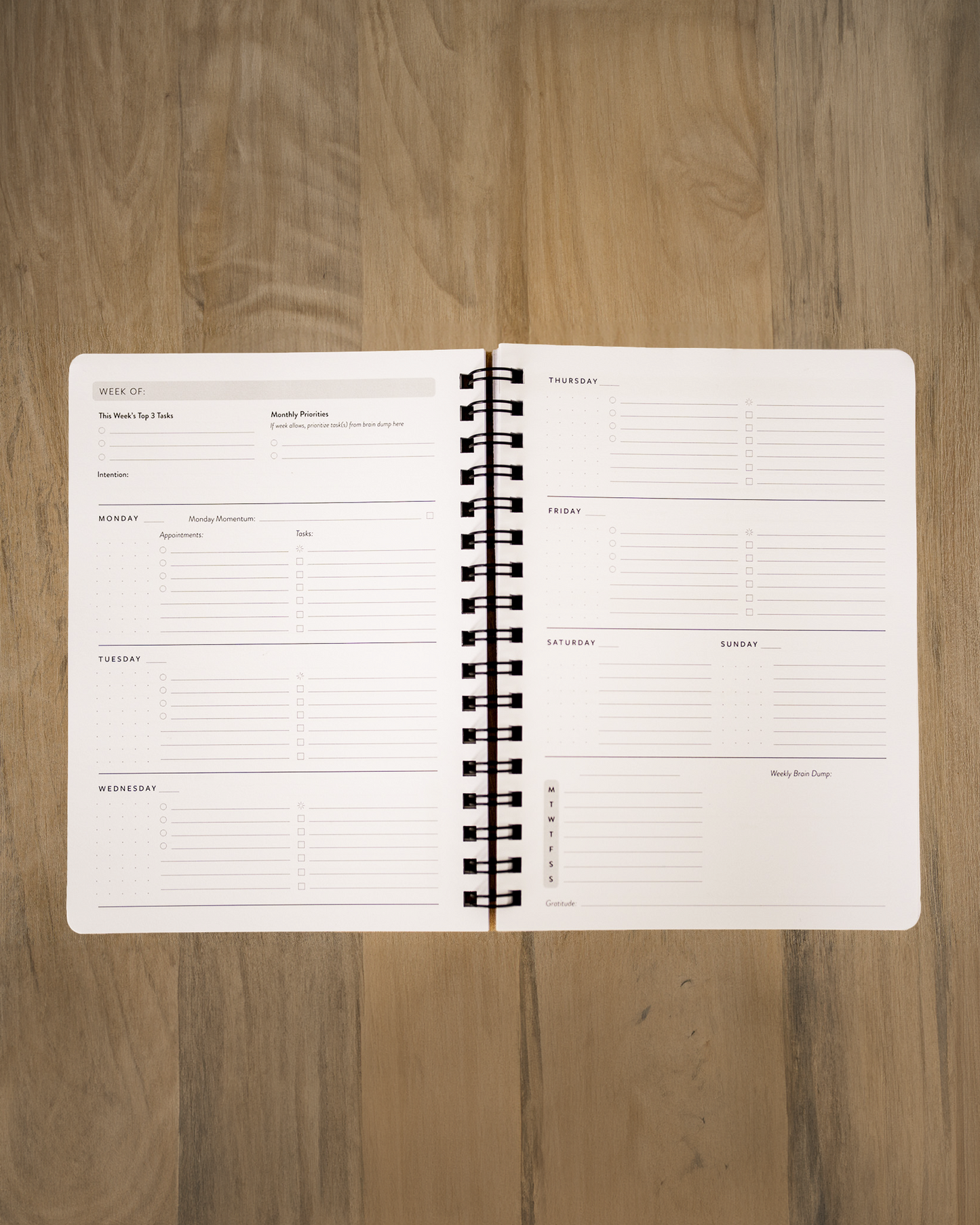 12-month Undated Planner